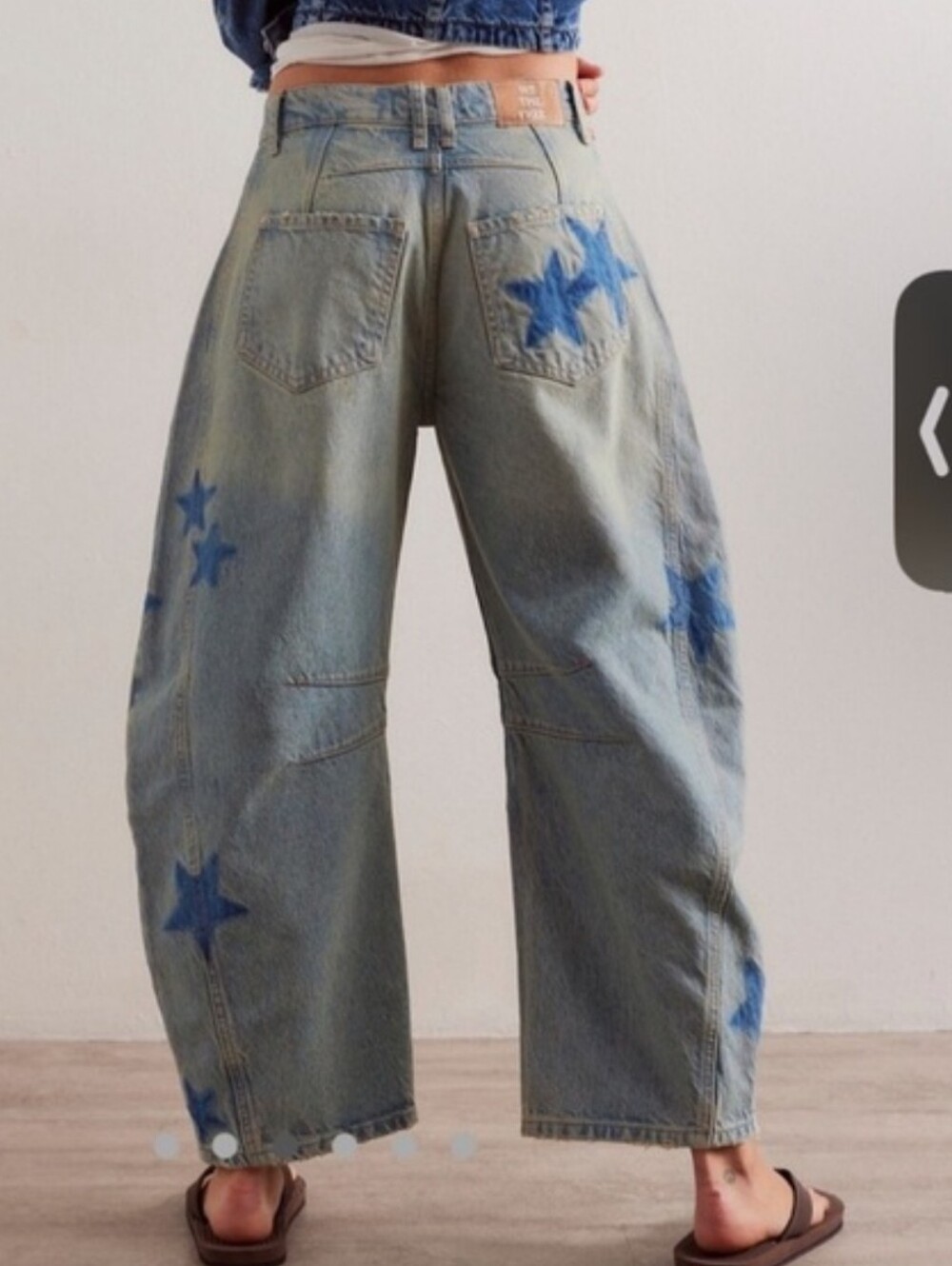 We The Free RARE Shadow Star Good Luck Barrel Jeans 26 - Picture 3 of 16